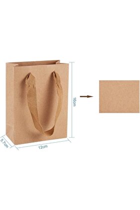أخرى 16x12x5.7 سم 10 قطع 10 أكياس تسوق ورقية كرافت 7 × 8.6 × 4.3 بوصة أكياس ورقية بمقابض هدايا