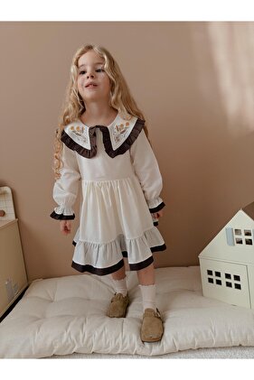 فستان بناتي بياقة مطرزة من Yigit Boutique