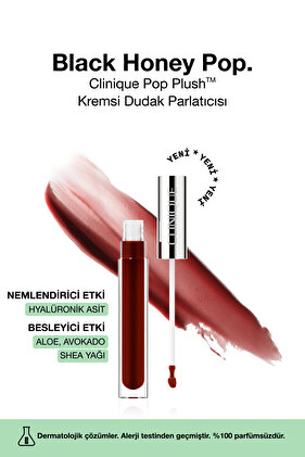 Pop Plush™ Kremsi Dudak Parlatıcısı - Renk: Black Honey Pop 3.4ml | Parlak Bitiş, Nemlendirici Etki