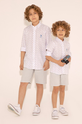 قميص برتقالي بأكمام طويلة للأولاد 50288712 -VR051