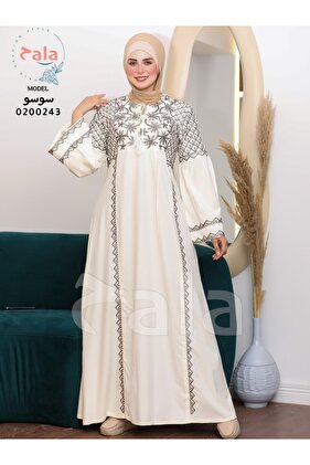 جلابية استقبال قطن ون سايز  الخامة كتان