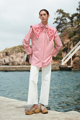 EMBROIDERY DETAILED POPLIN SHIRT