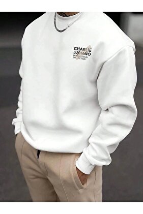 3 Thread White Winter Charlie Luciano Thick Sweatshirt