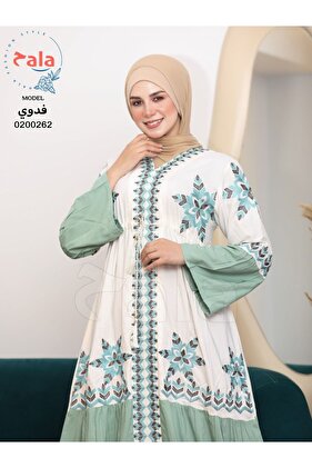 جلابية استقبال قطن ون سايز  بأكثر من لون