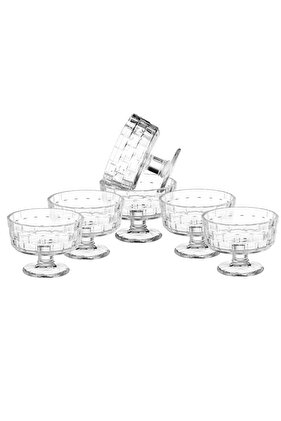 وعاء زجاجي بقاعدة متعددة الاستخدامات، 6 قطع