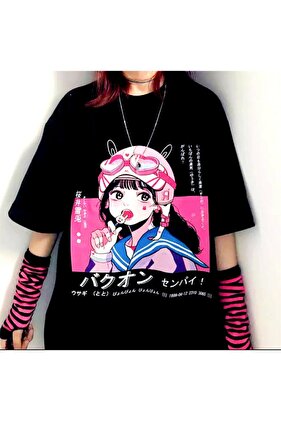 Ahl-anime Lolipop Girl Siyah (unisex) T-shirt Et1541