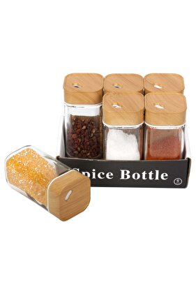 مجموعة زجاجات التوابل المكونة من 6 قطع