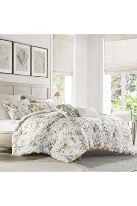 طقم لحاف مزدوج بطبعة زهور | 100% قطن | 11 قطعة