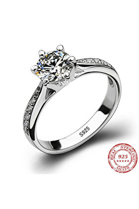 8 Luxury 925 Sterling Silver Classic Ring for Women Six claw jewelry simple 70ct diamond ring imita.