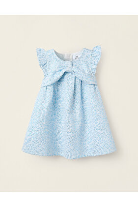 فستان لامع بنقشة للبنات الصغيرات، أزرق