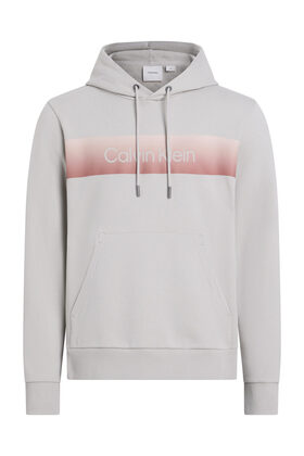 BLUZA Z KAPTUREM I LOGO W STYLU LINIOWYM OMBRE NA PIERSIACH