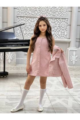 مجموعة العيد المكونة من 4 قطع للفتيات مع سترة جيليه وربطة عنق وجوارب هدية