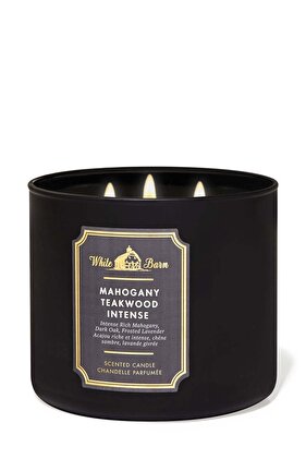 شمعة مكثفة من خشب الماهوجني والساج بثلاث فتائل