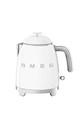 غلاية صغيرة على طراز الخمسينيات، سعة 0.8 لتر، باللون الأبيض