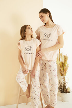 Salmon Pattern Cotton Crew Neck Knitted Pajama Set 25107146