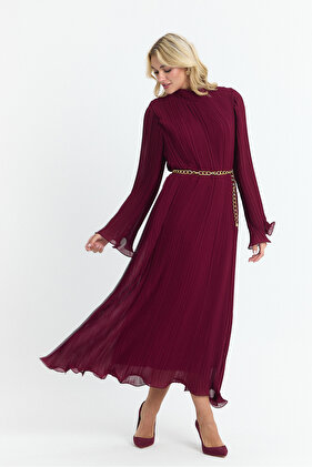 فستان مطوي فستان حجاب فستان سهرة