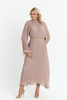 فستان مطوي فستان حجاب فستان سهرة