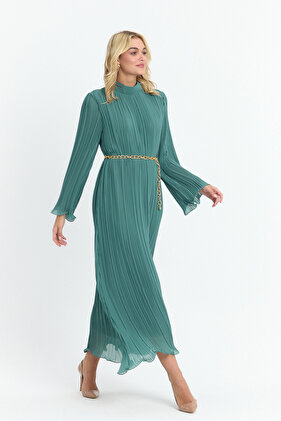 فستان مطوي فستان حجاب فستان سهرة