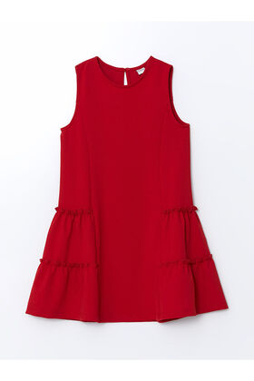 فستان بناتي برقبة دائرية