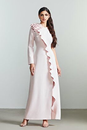 فستان كريب بأكمام واحدة