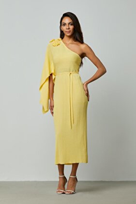 فستان محبوك ملائم لكتف واحد