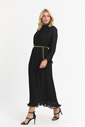 فستان مطوي فستان حجاب فستان سهرة