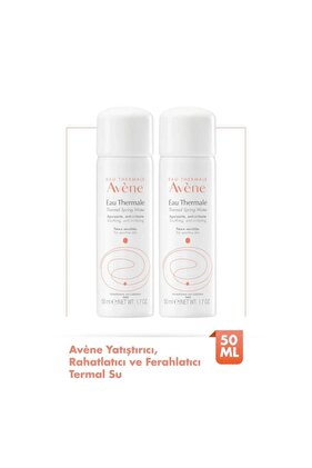 Tüm Cilt Tipleri İçin Kullanıma Uygun Yatıştırıcı, Rahatlatıcı Küçük Avène Boy Termal Su 50 ml x2