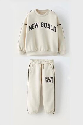 طقم سويت شيرت وبدلة رياضية شتوية للأولاد - شعار، قطن