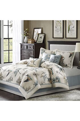 كوينسي | طقم لحاف مزدوج من القطن 100% مكون من 8 قطع