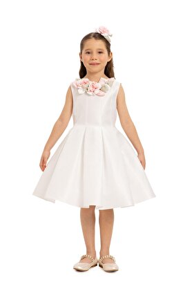 فستان بناتي منزلي بعمر 3-7 سنوات مع إكسسوارات شعر