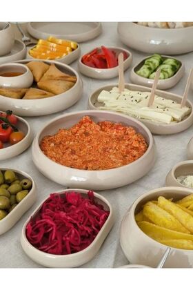 طقم أطباق عرض بورسلين مزدوج من بيانكا بيرلا مقاس 21 سم