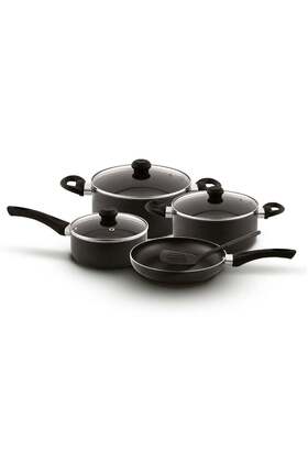 8-pcs Nonstick Cookware Set, 10x Tougher, Pfoa-free Glass Lids, Multi-cooktop Dishwasher Safe