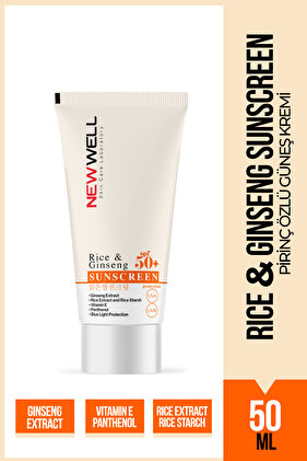 Rice & Ginseng Sunscreen Spf50+ Pirinç Özlü Güneş Kremi 50 ML