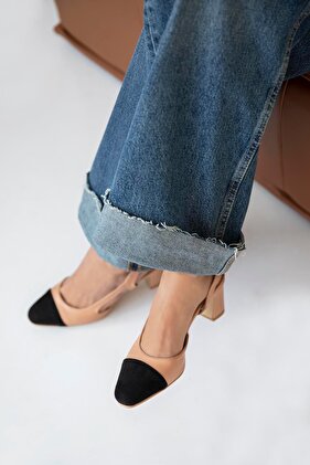 Paris Women's Leather Heeled Shoes Tan