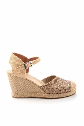 حذاء نسائي بكعب عريض من جلد الغزال المنك K01874012102