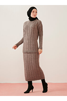 Women's Brown Knitwear Set 2 Pieces