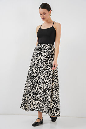 Viscose Patterned Women's Skirt 8003