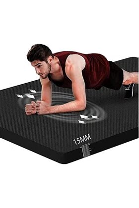 سجادة تمارين اليوجا مضادة للانزلاق للتمرين المنزلي 200 * 90 * 1.5 سم، للصالة الرياضية باللون الأسود