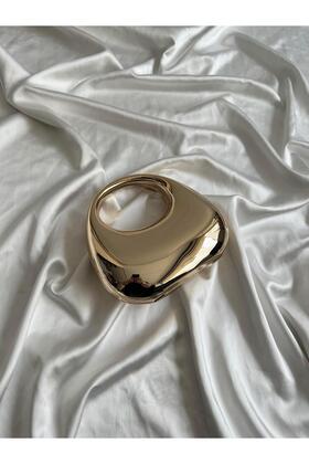 حقيبة يد وكتف نسائية موديل مرآة باللون الذهبي