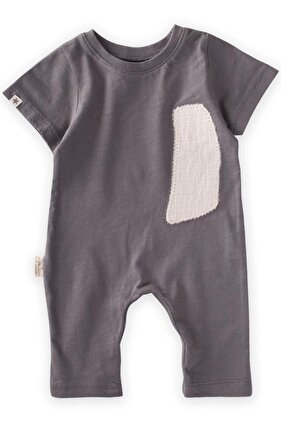 Abstract Appliqued Jumpsuit 0-3 Years Gray