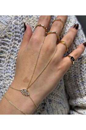 Tasarım Taşlı Gold Göz Eyes Şahmeran