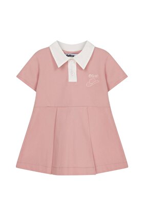 Polo Yaka Elbise Pembe