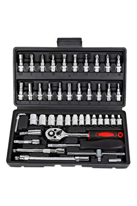 مجموعة مفاتيح ربط المقبس من 46 قطعة لأدوات إصلاح السيارات، مجموعة فتحات إصلاح الأجهزة الدقيقة لورشة الإصلاح