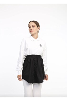 Kadın Siyah Içlik Gömlek Etek | Beli Lastikli Esnek Tasarım Ile Rahat Ve Şık Kullanım