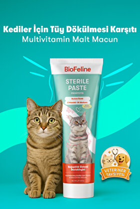 Sterile Paste – Kısırlaştırılmış Kedi Malt Macunu | Tüy Dökülmesini Azaltıcı & Multivitamin 100g