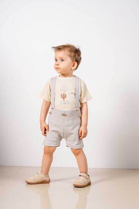 طقم مكون من قطعتين من القطن الطبيعي للأطفال الرضع من First Ben Trend Fashion، مجموعة علوية وسفلية