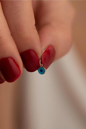 14 Ayar Altın Mavi Nazar Göz Boncuk Kolye Ucu