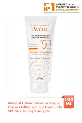 Mineral Lotion Toleransı Düşük Hassas Ciltler için Süt Formunda SPF 50+ Güneş Koruyucu 100 ml