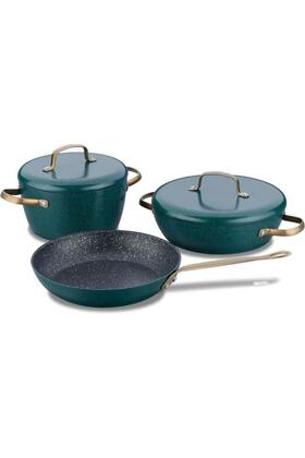 A2607 طقم أواني طهي أخضر عتيق مكون من 5 قطع