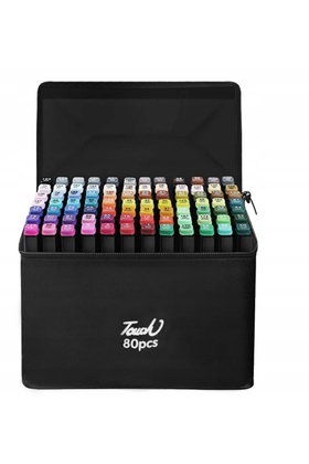 Set 80 de markere, Zola, 2 capete subtiri si groase, cu geanta de depozitare, multicolor